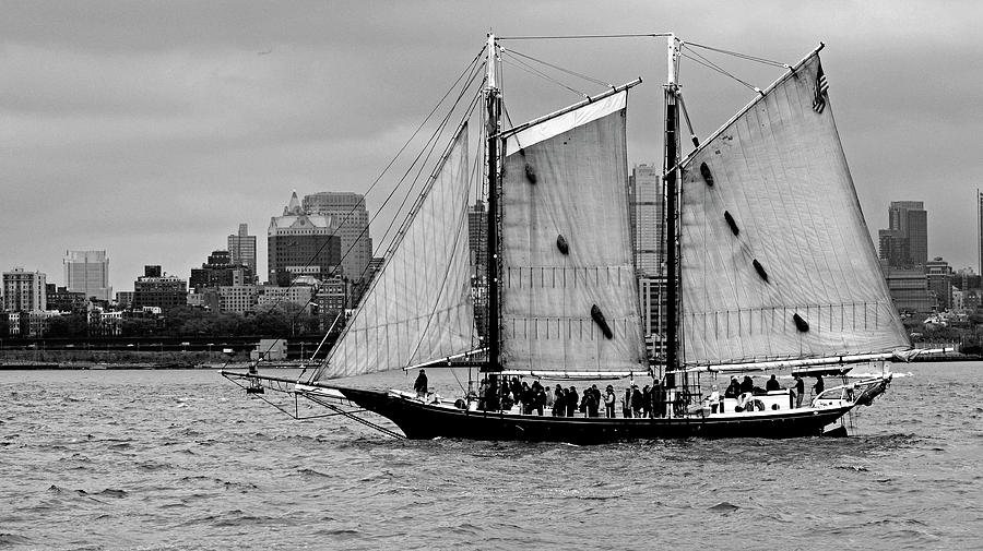 Schooner on New York Harbor No. 1-1 Photograph by Sandy Taylor