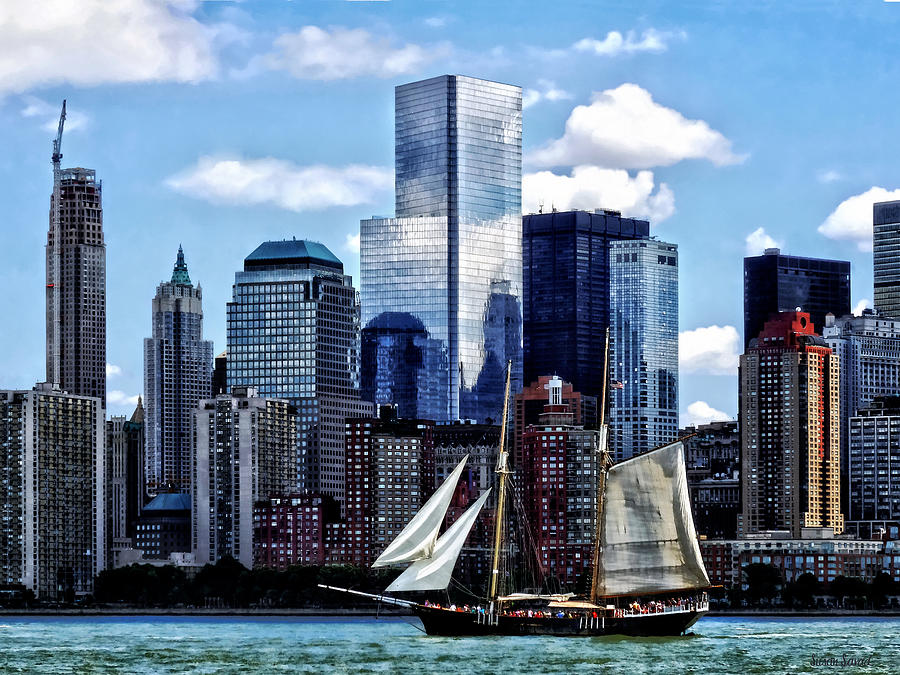 Schooner Seen From Liberty State Park Photograph by Susan Savad