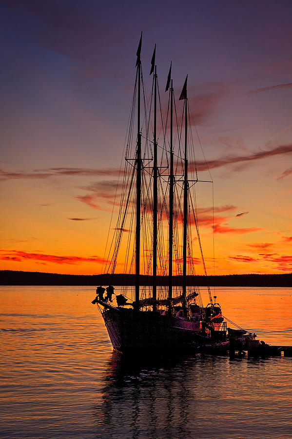 Schooner Sunrise #5 Photograph by Stuart Litoff