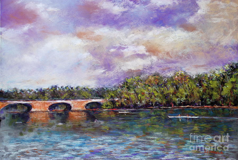 Schuylkill River Rowers Painting by Joyce Guariglia