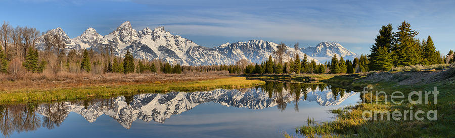Schwabacher Morning Wide Panorama Photograph by Adam Jewell