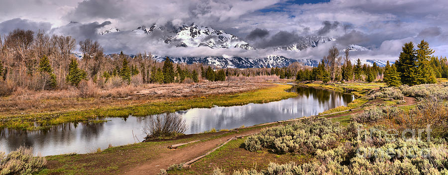 Schwabacher Reflections Of The Tetons Photograph by Adam Jewell