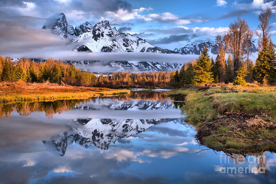 Schwabacher Spring Sunrise Reflections Photograph by Adam Jewell