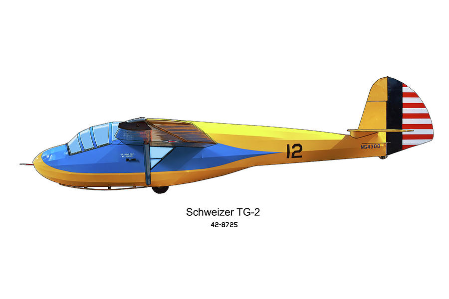 Aircraft Profile Digital Art - Schweizer TG-2 Profile by Richard Filteau