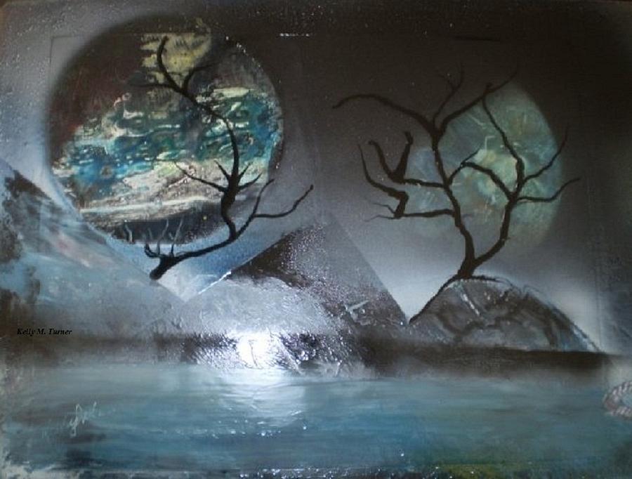 SCI Moon Painting by Kelly M Turner