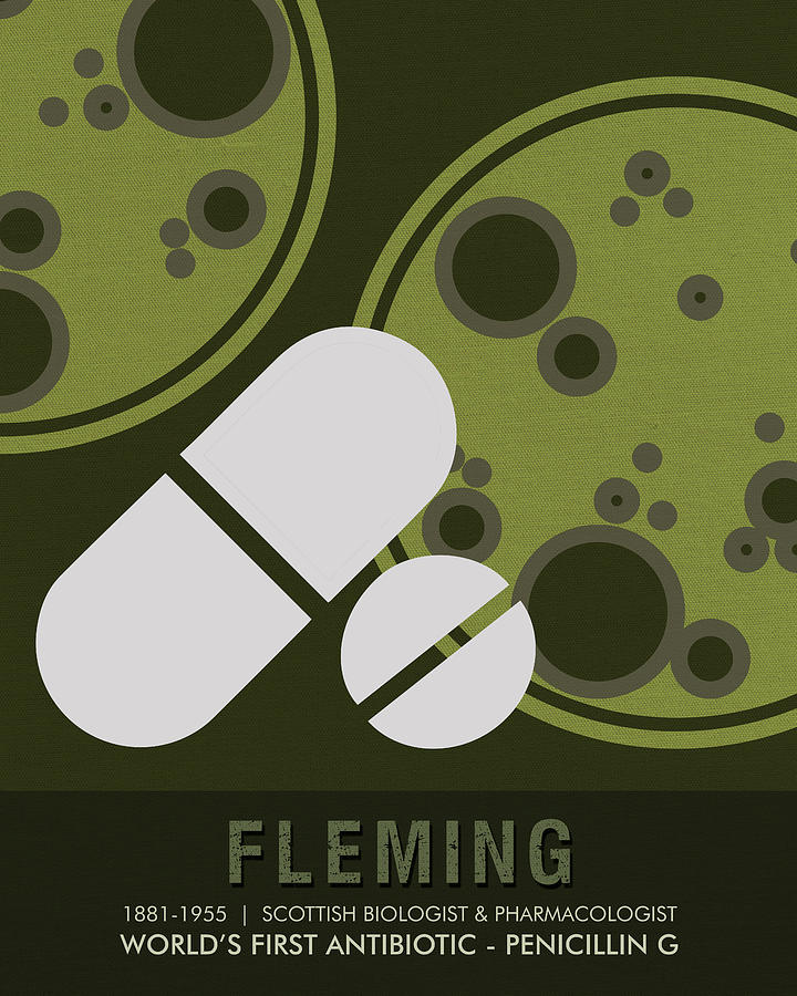 Science Posters - Alexander Fleming - Biologist, Pharmacologist Mixed Media by Studio Grafiikka