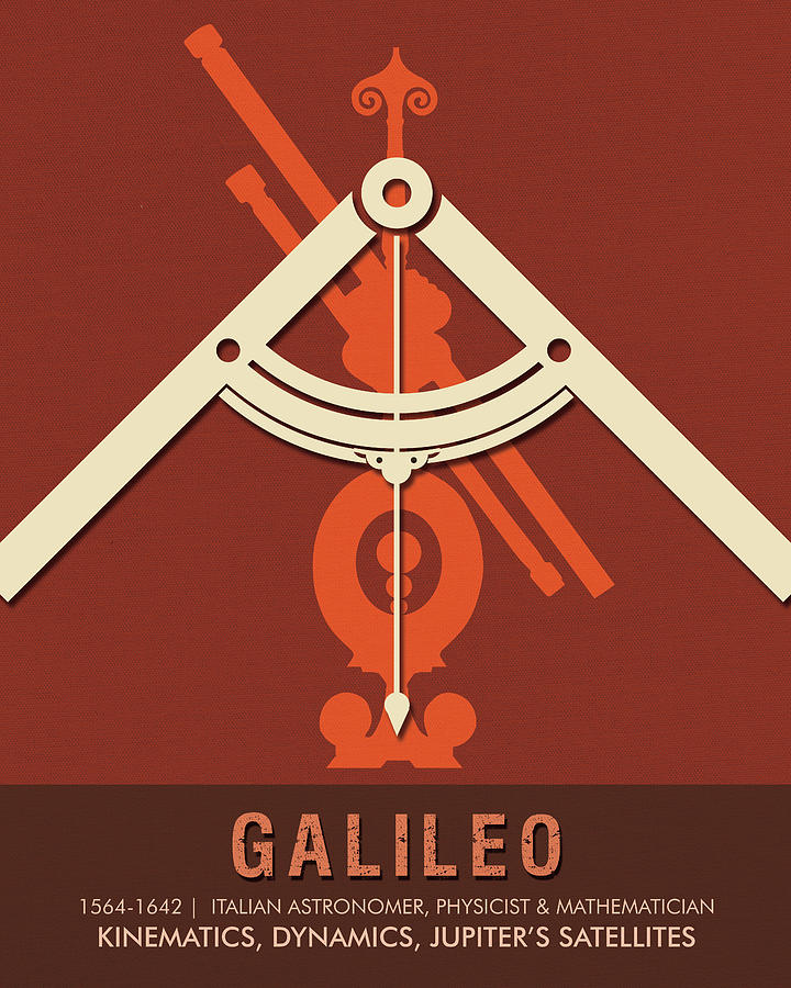 Science Posters - Galileo Galilei - Astronomer, Physicist, Mathematician Mixed Media