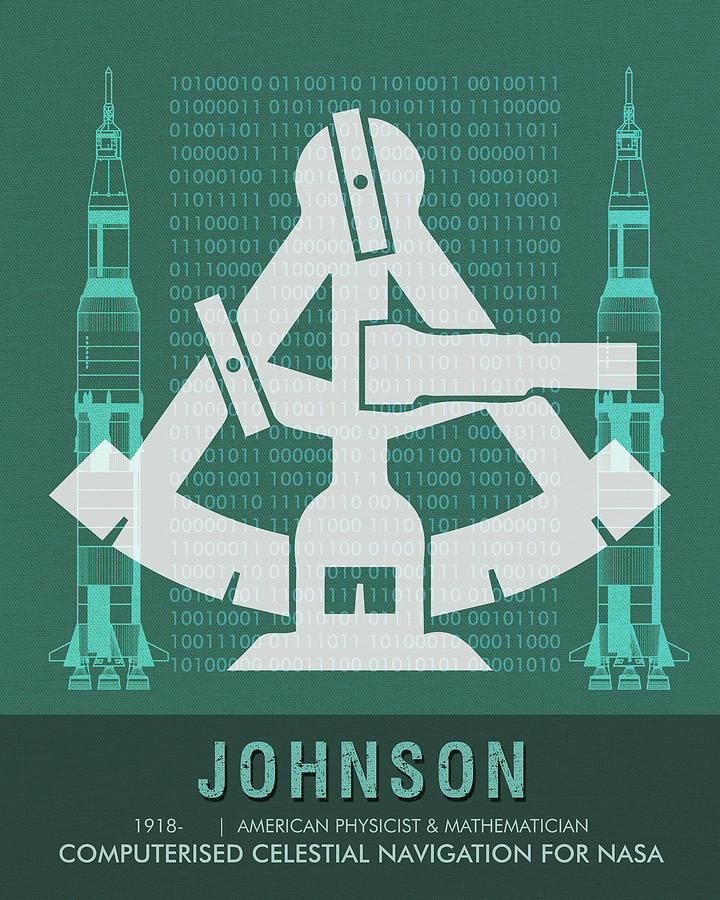 Science Posters - Katherine Johnson - Mathematician, Physicist Mixed Media by Studio Grafiikka