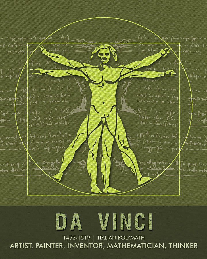 Science Posters - Leonardo Da Vinci - Artist, Inventor, Mathematician Mixed Media by Studio Grafiikka