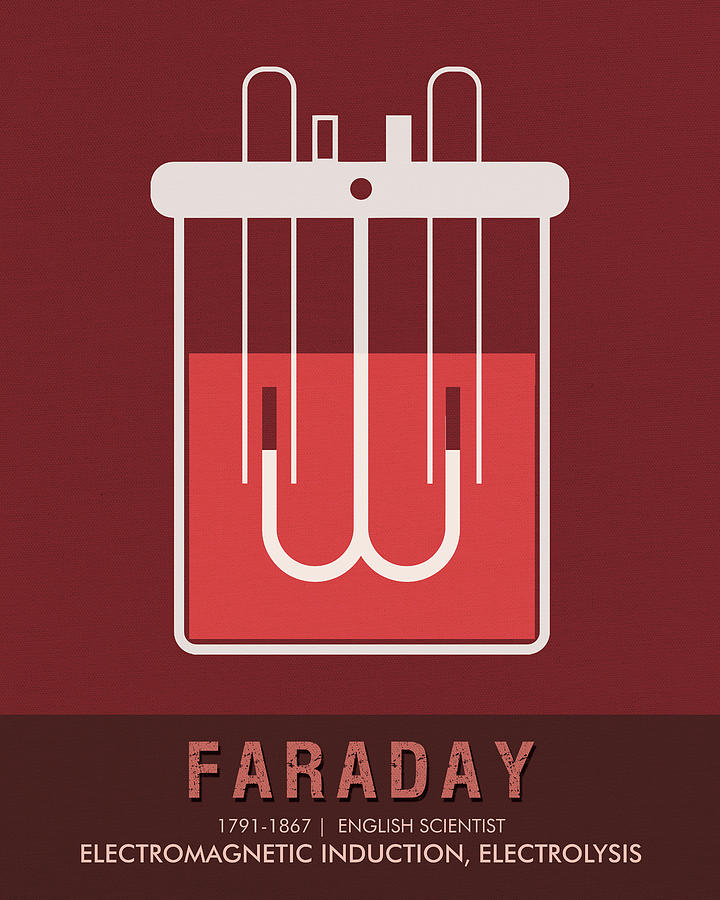 Vintage Mixed Media - Science Posters - Michael Faraday - Physicist, Chemist by Studio Grafiikka