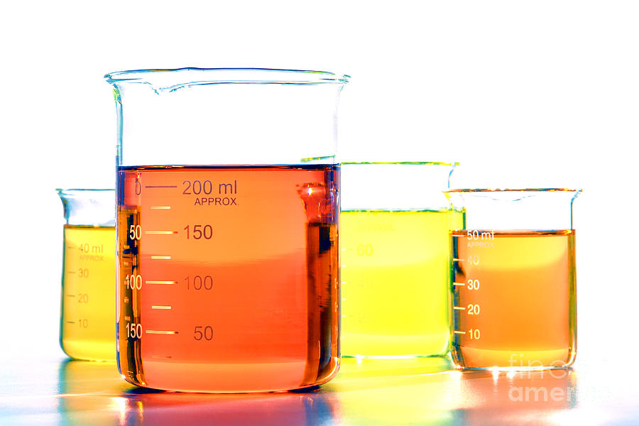 Scientific Beakers in Science Research Lab Photograph by Olivier Le Queinec