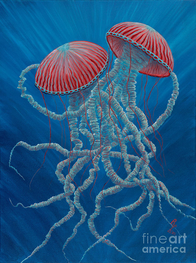 SciFi Jellies Painting by Rebecca Parker