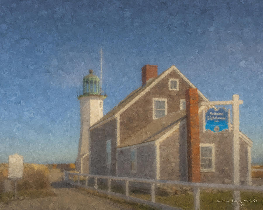 Scituate Lighthouse 1811 Painting by Bill McEntee