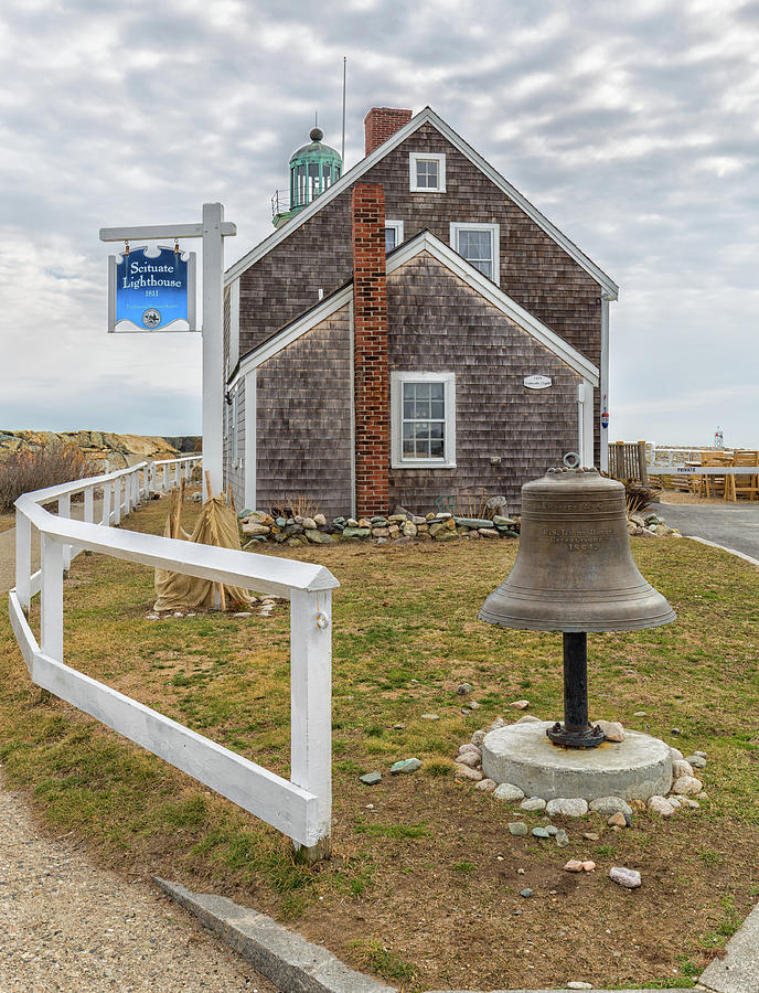 Scituate Lighthouse and US Lighthouse Service Bell Photograph by Brian MacLean