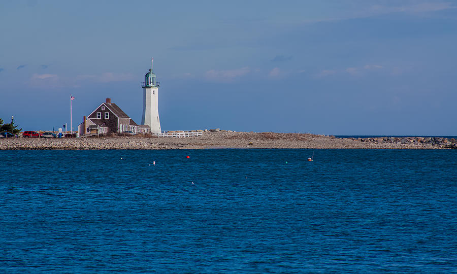Lighthouse Photograph - Scituate Lighthouse from across the Harbor by Brian MacLean