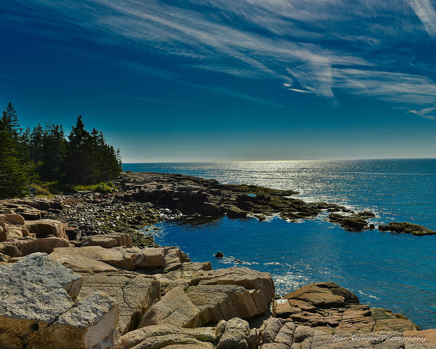 Maine Photograph - Schoodic Ocean View by Stan Dzugan