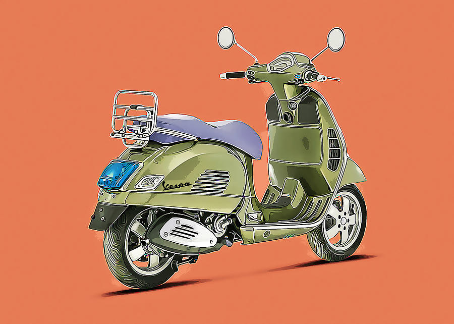 Scooter Vespa Mixed Media by Marvin Blaine