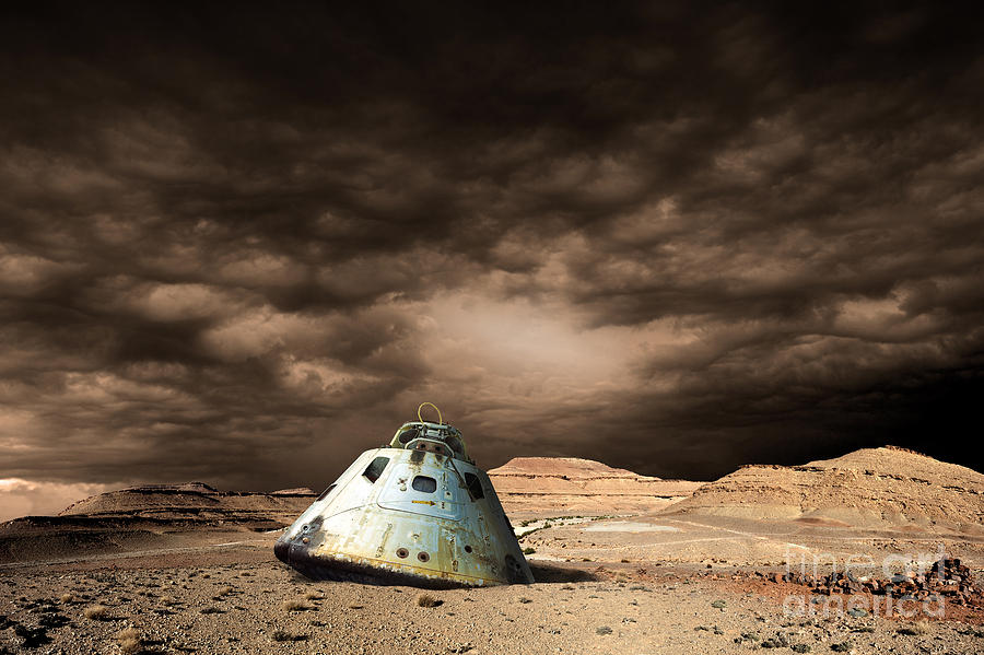 Scorched Space Capsule In Barren Photograph by Marc Ward