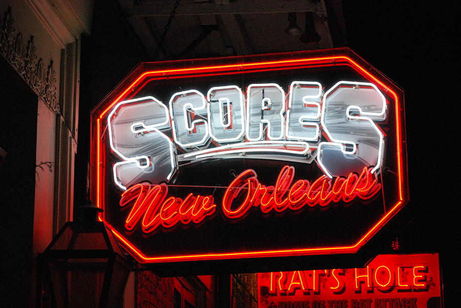 New Orleans Photograph - Scores Neon  by Armand Hebert