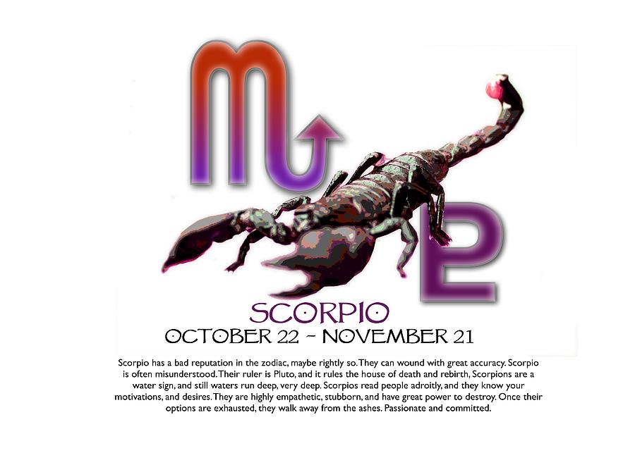 Scorpio Sun Sign Digital Art by Shelley Overton