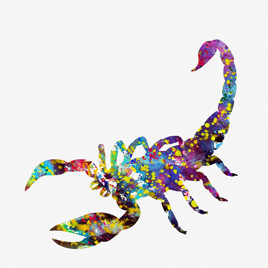Scorpion Digital Art - Scorpion-colorful by Erzebet S