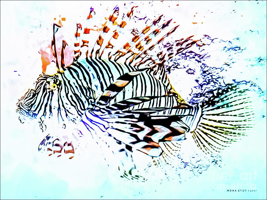 Nature Digital Art - Scorpionfish Abstract by Mona Stut