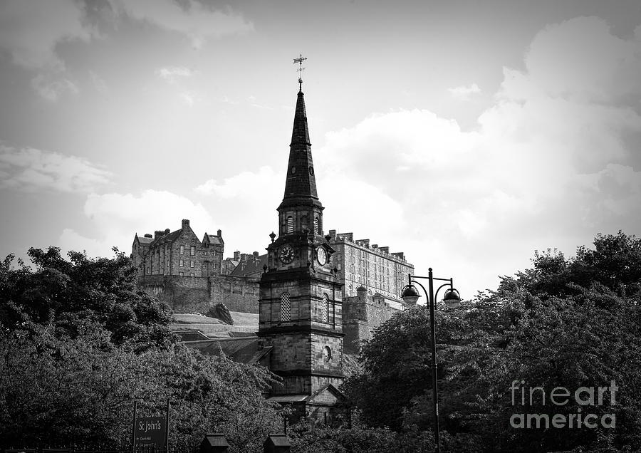 Scotland Edinburgh Architecture Black White  Photograph by Chuck Kuhn