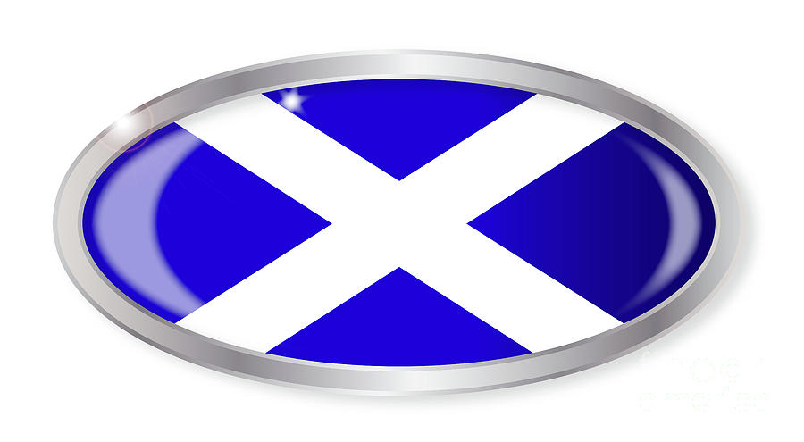 Scotland Flag Oval Button Digital Art by Bigalbaloo Stock - Fine Art ...