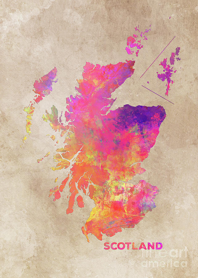 Scotland Map Digital Art