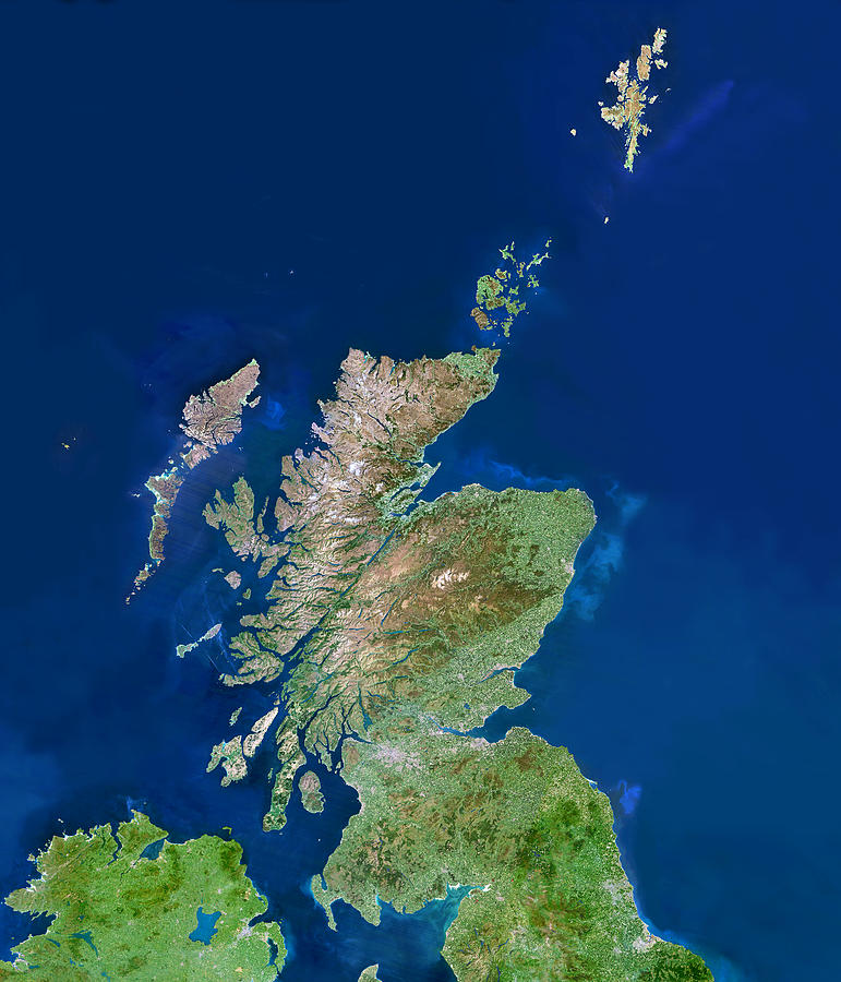 Scotland, Uk, Satellite Image Photograph by Planetobserver