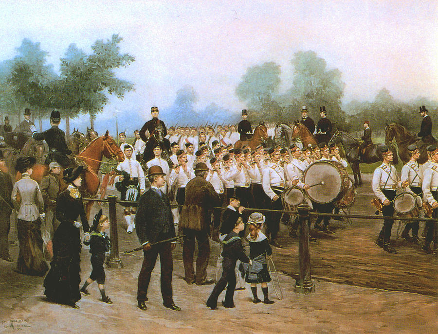 Scots Band In The Park Painting by Mountain Dreams