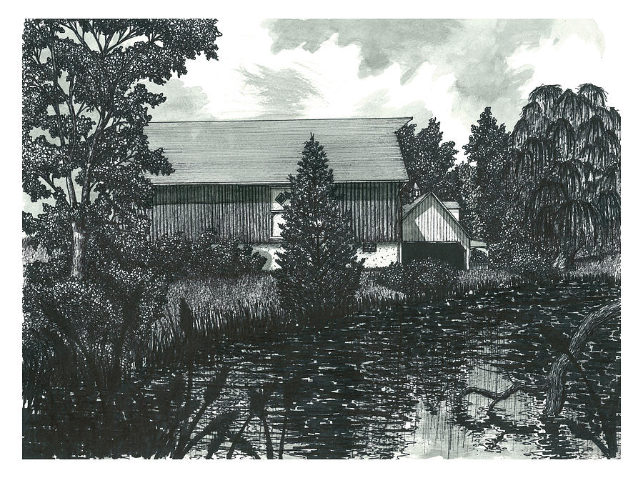 Scotsdale Farm Drawing by Jonathan Baldock