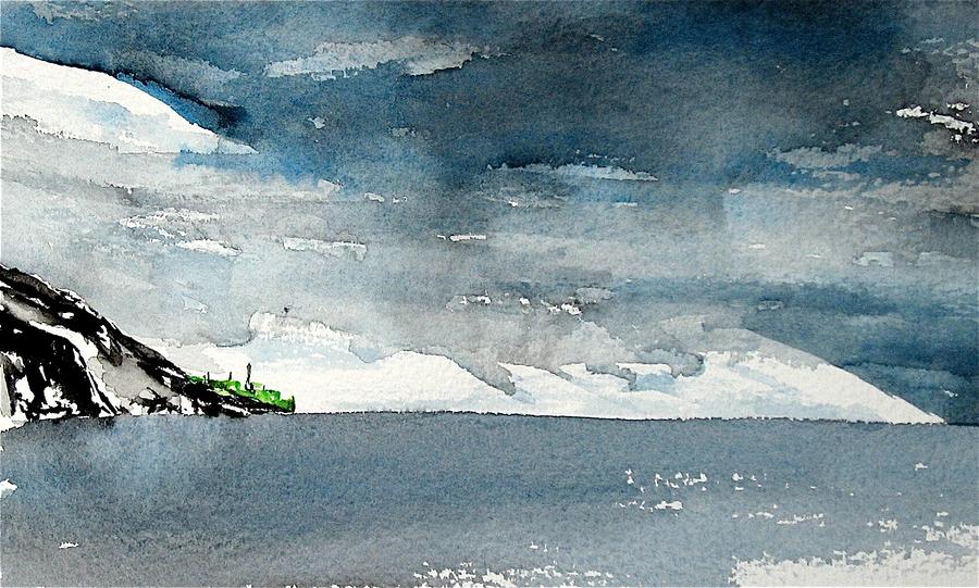 Scott Base Antarctica Painting by Carolyn Doe