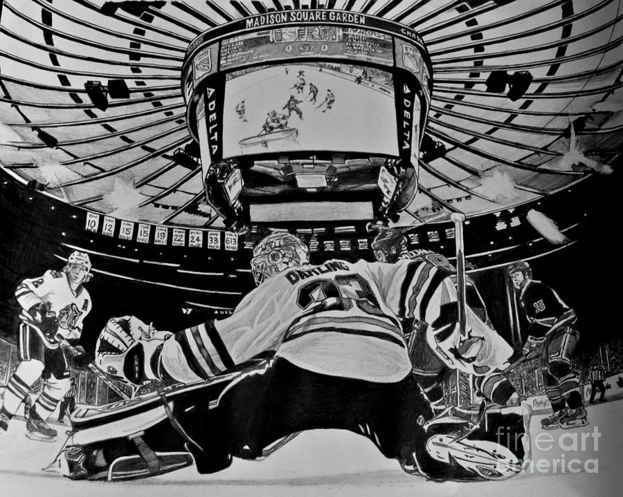 Scott Darling - First NHL Shutout Drawing by Melissa Jacobsen