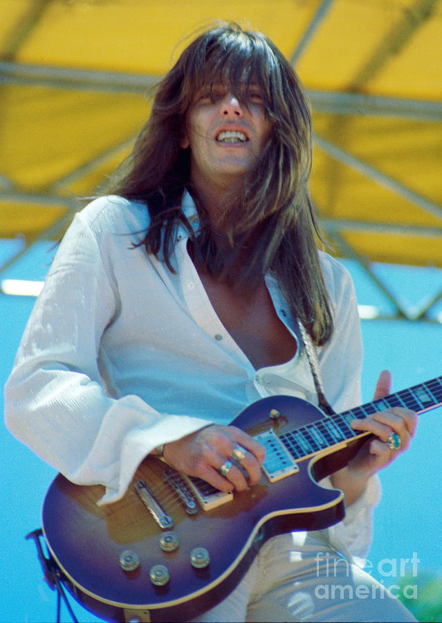 Scott Gorham of Thin Lizzy Black Rose tour at Day on the Green 4th of July 1979 - 1st Color Release Photograph by Daniel Larsen