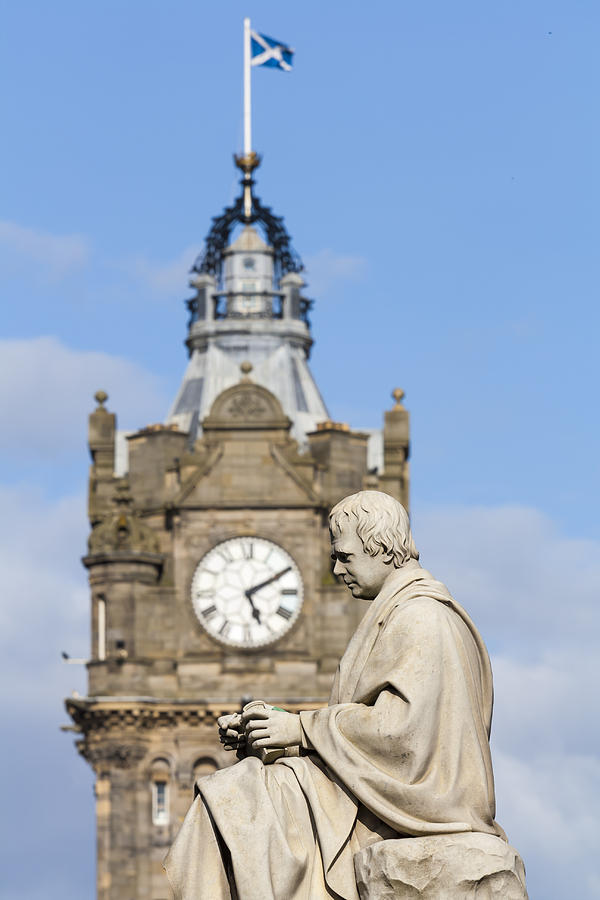 Scott Statue and Balmoral Clock Tower Photograph by Travis Rogers