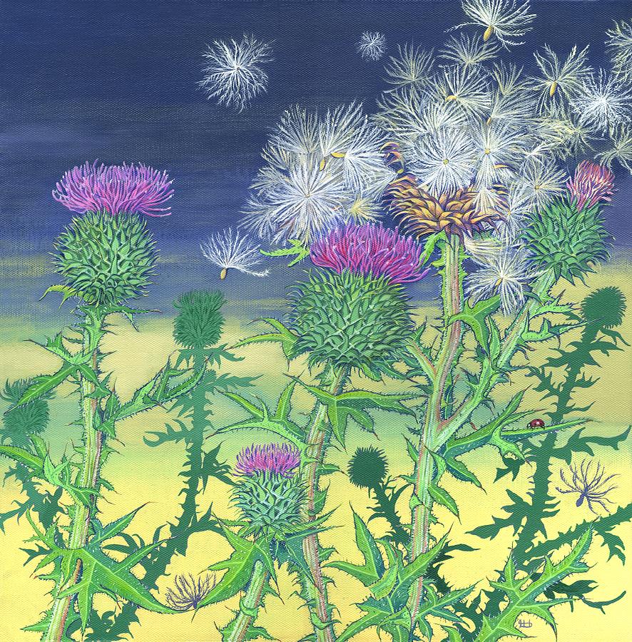 Scottish Thistle Painting by Lynne Henderson