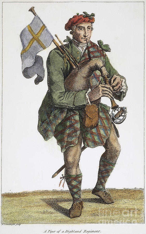 Scottish Bagpiper, 1786 Photograph by Granger