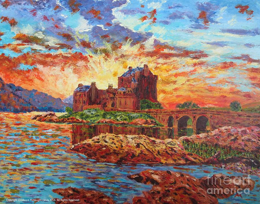 Scottish Castle - Eilean Donan Painting by Edward McNaught-Davis