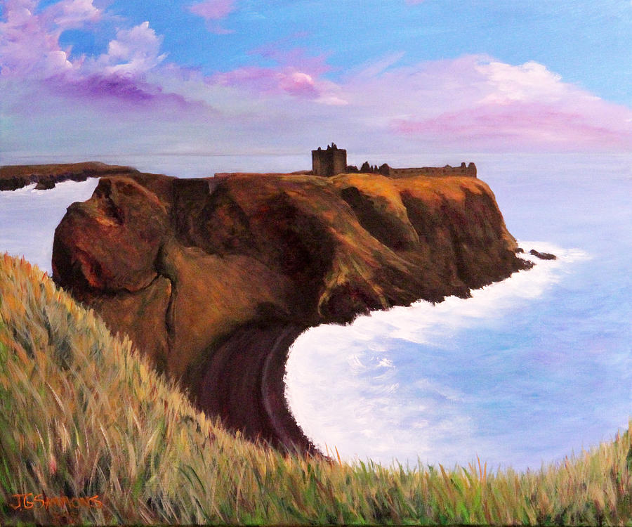 Scottish Castle Ruins Painting by Janet Greer Sammons
