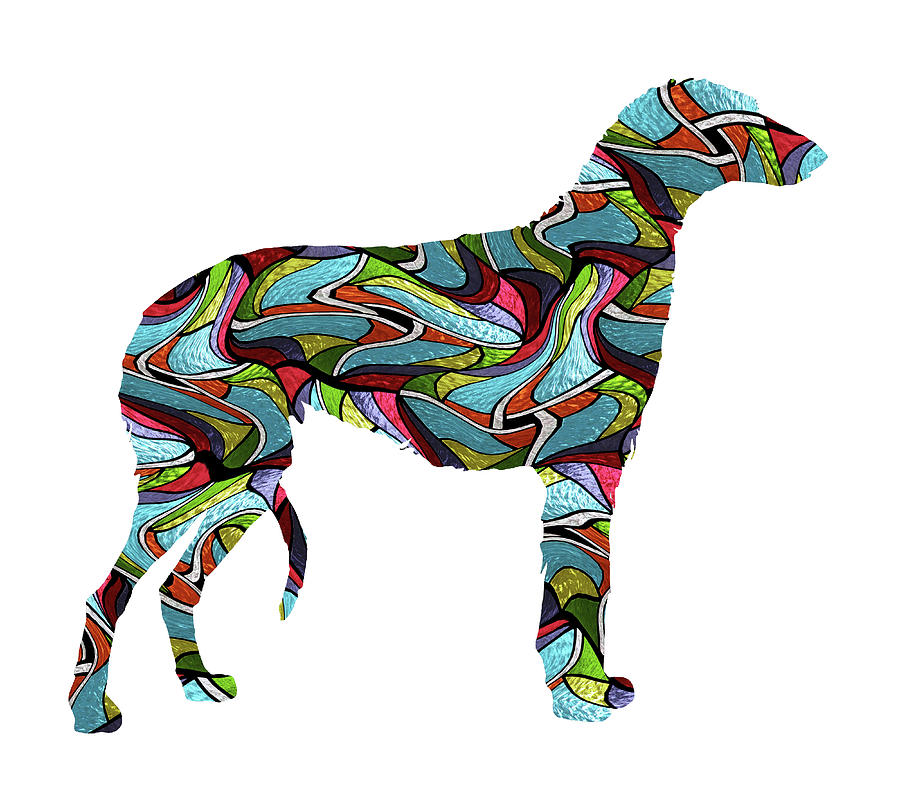 Scottish Deerhound Spirit Glass Digital Art by Gregory Murray