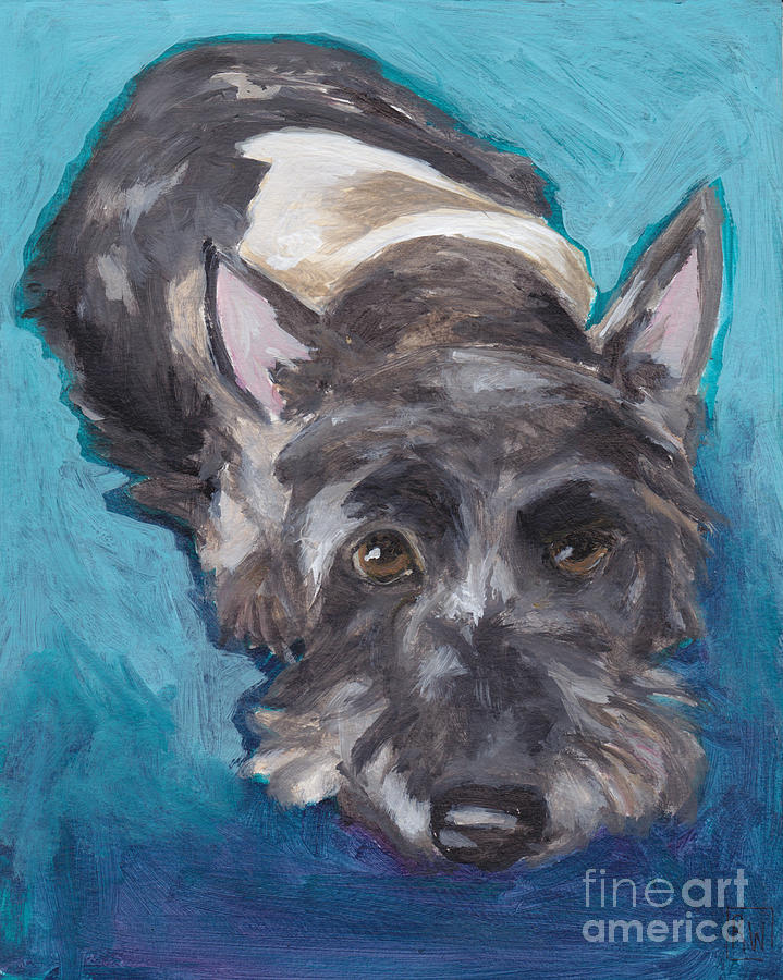 Scottish Terrier Painting by Robin Wiesneth