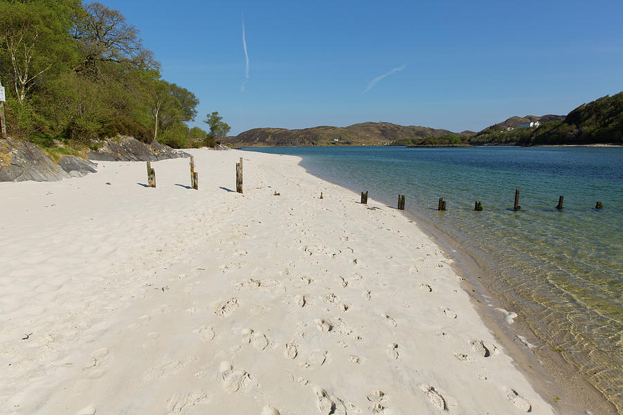 Scottish White Sandy Beach Morar South Of Mallaig West Scotland Uk