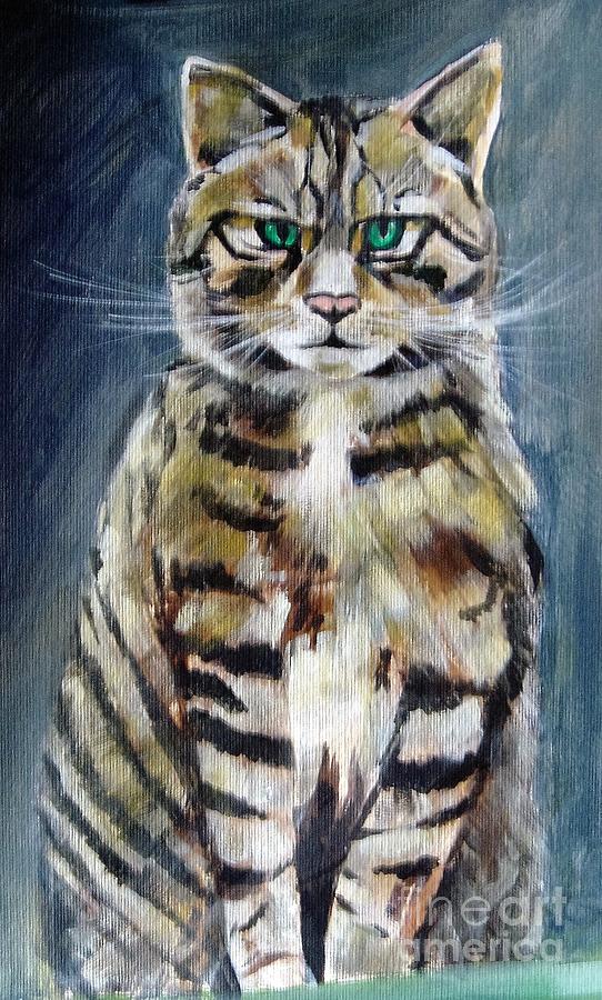Scottish Wild Cat Painting by Angela Cartner