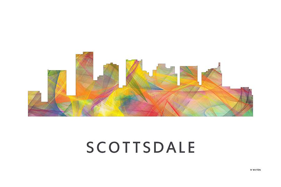 Architecture Digital Art - Scottsdale Arizona Skyline by Marlene Watson