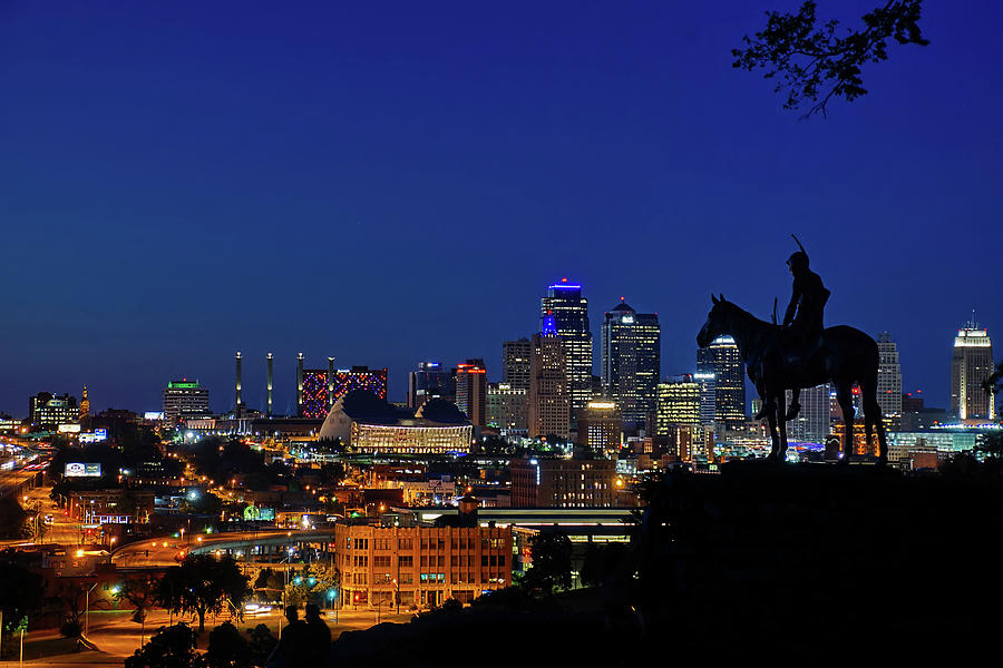 Scout and Kansas City Skyline Photograph by Alan Hutchins