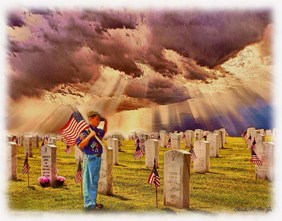 America Painting - Scouts Honor by Charles Ott America Painting - Scouts Honor by Charles Ott