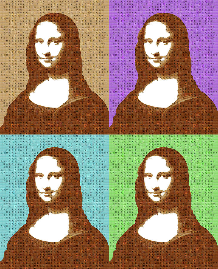 Scrabble Mona Lisa x 4 Digital Art by Gary Hogben - Pixels