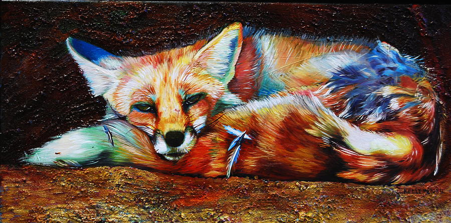 Animal Painting - Scraggly Fox by Kelly McNeil