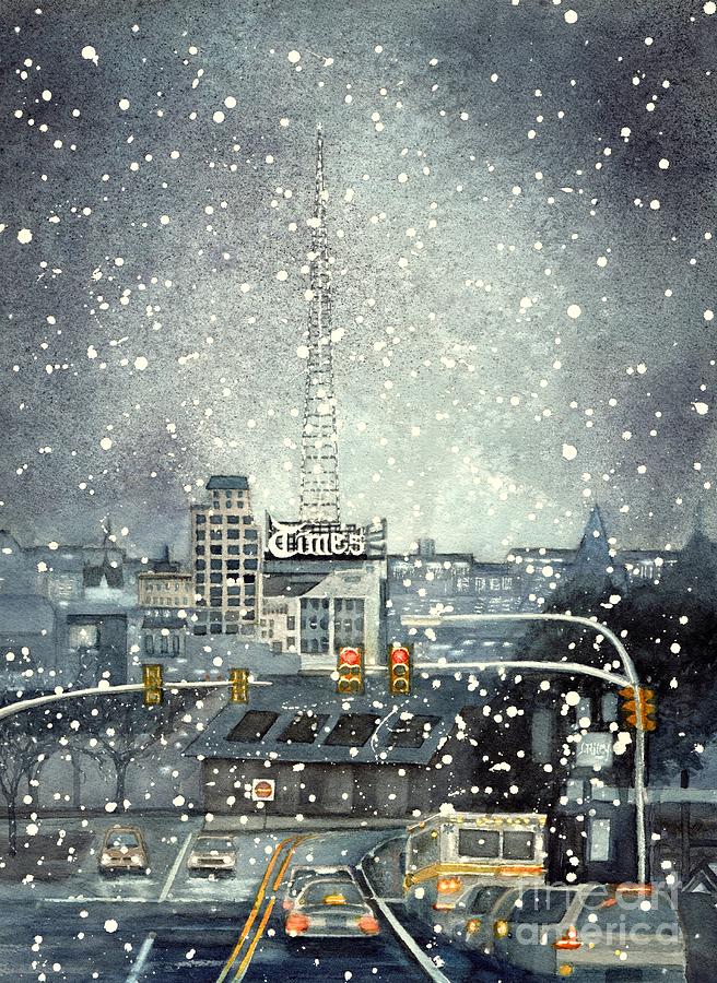 Winter Painting - Scranton Times - Auld Lang Syne by Janine Riley